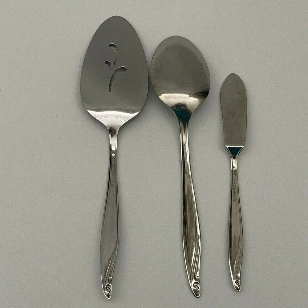 Wm. A. Rogers Oneida Surf Club Stainless‎ Serving Spoon Pie Server Butter Knife
